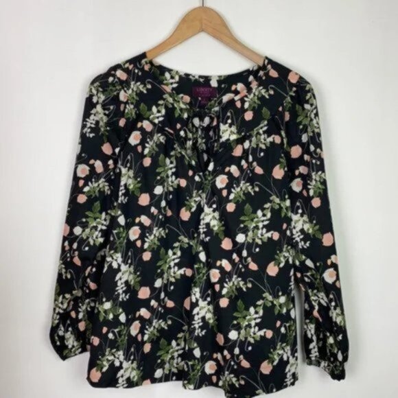 J.Crew x Liberty S Blouse Poppy Dream Print Black Pink Green - Picture 3 of 11